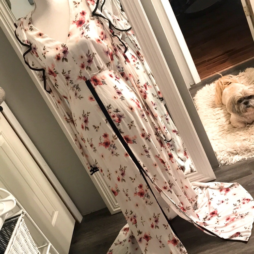Foxiedox Cold Shoulder Floral Maxi Dress